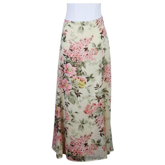 Coldwater Creek Flowy Lightweight Floral Cottagecore Chiffon Maxi Skirt L - Picture 1 of 6
